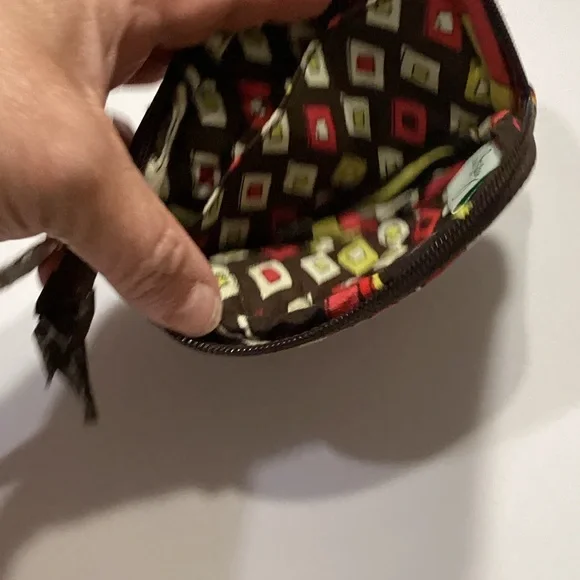 Vera Bradley Brown Multi-Color Quilted Wristlet with Strap - Picture 5 of 6